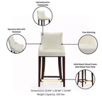 Manhattan Comfort Lot de 3 tabourets de bar modernes Shubert en similicuir à hauteur de comptoir