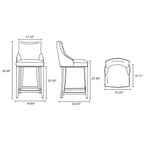Manhattan Comfort Lot de 3 tabourets de bar modernes Shubert en similicuir à hauteur de comptoir