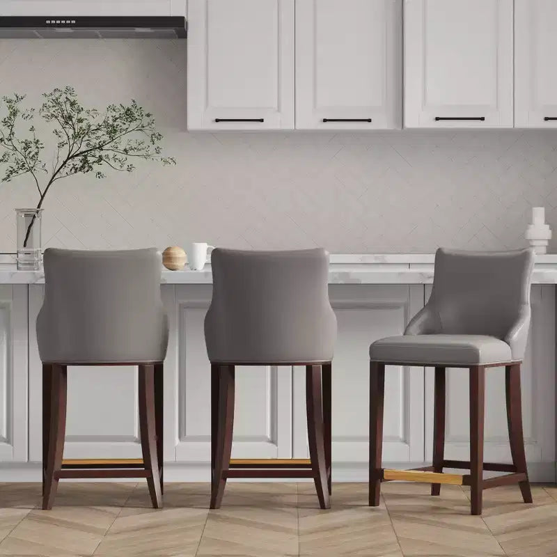 Manhattan Comfort Lot de 3 tabourets de bar modernes Shubert en similicuir à hauteur de comptoir