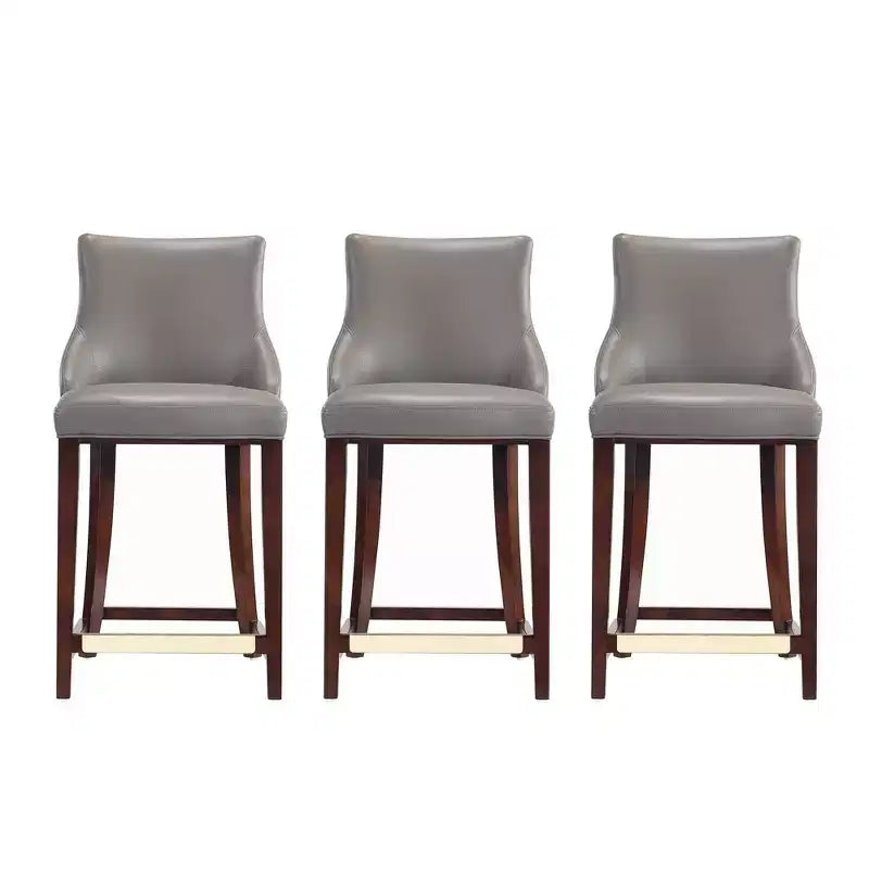 Manhattan Comfort Lot de 3 tabourets de bar modernes Shubert en similicuir à hauteur de comptoir