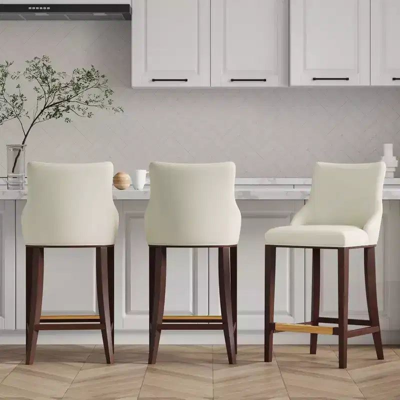 Lot de 3 tabourets de bar rembourrés en similicuir Shubert Modern de Manhattan Comfort