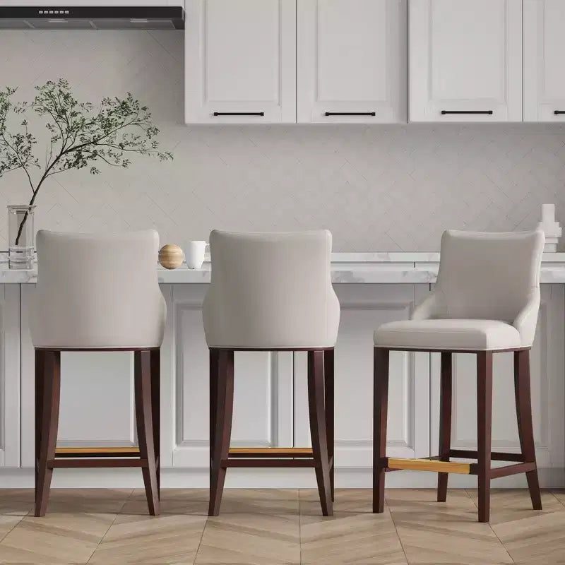 Lot de 3 tabourets de bar rembourrés en similicuir Shubert Modern de Manhattan Comfort