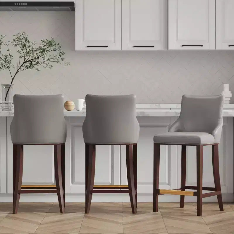 Lot de 3 tabourets de bar rembourrés en similicuir Shubert Modern de Manhattan Comfort