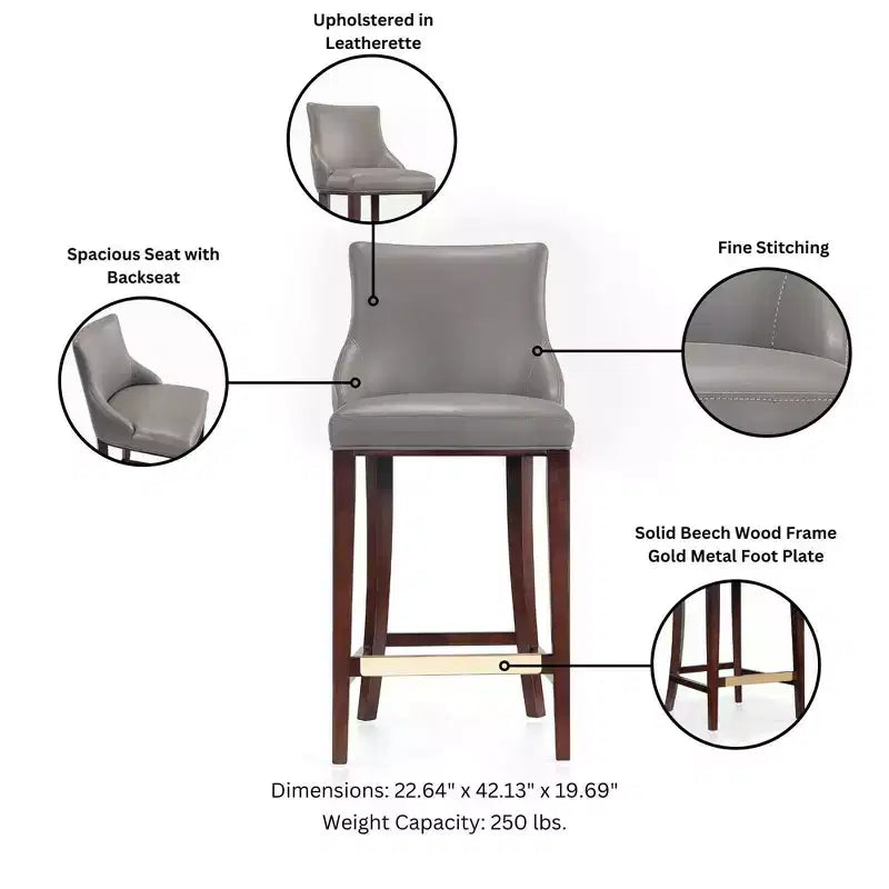 Lot de 3 tabourets de bar rembourrés en similicuir Shubert Modern de Manhattan Comfort