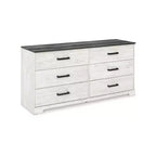 Signature Design by Ashley Casual Shawburn Dresser, Whitewash/Charcoal Gray