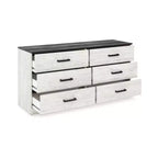 Commode Shawburn Signature Design by Ashley, décontractée, blanc délavé/gris anthracite