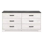 Commode Shawburn Signature Design by Ashley, décontractée, blanc délavé/gris anthracite