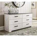 Commode Shawburn Signature Design by Ashley, décontractée, blanc délavé/gris anthracite