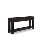 Signature Design by Ashley Gavelston 64 Sofa Console Table, Weathered Black Finish, 4 Drawers, Hand-Finished, Wood & Engineered Wood