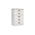 Signature Design by Ashley Casual Shawburn Chest of Drawers, Whitewash/Charcoal Gray