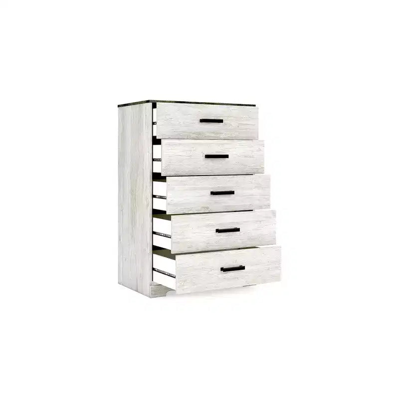 Signature Design by Ashley Commode Shawburn décontractée, blanc délavé/gris anthracite