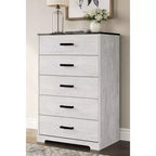 Signature Design by Ashley Commode Shawburn décontractée, blanc délavé/gris anthracite