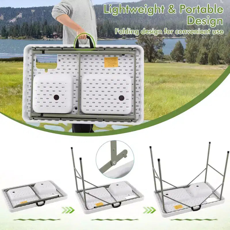 Table de nettoyage de poisson pliable Costway avec 2 éviers intégrés