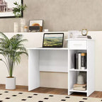 Costway Bureau informatique de 103 cm avec étagère pour imprimante, poste de travail PC moderne avec tiroir de rangement et support d'unité centrale