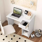 Costway Bureau informatique de 103 cm avec étagère pour imprimante, poste de travail PC moderne avec tiroir de rangement et support d'unité centrale