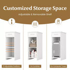 Costway Bureau informatique de 103 cm avec étagère pour imprimante, poste de travail PC moderne avec tiroir de rangement et support d'unité centrale