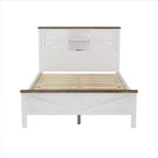 Ensembles de Chambre 3 Pièces style Ferme, Lit Plateforme avec Rangement et Table de Chevet et Commode 4 Tiroirs - ModernLuxe