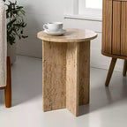 Table d'appoint en forme de X faite à la main en marbre naturel contemporain JONATHAN Y Javier 17.75