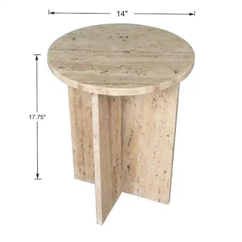 Table d'appoint en forme de X faite à la main en marbre naturel contemporain JONATHAN Y Javier 17.75