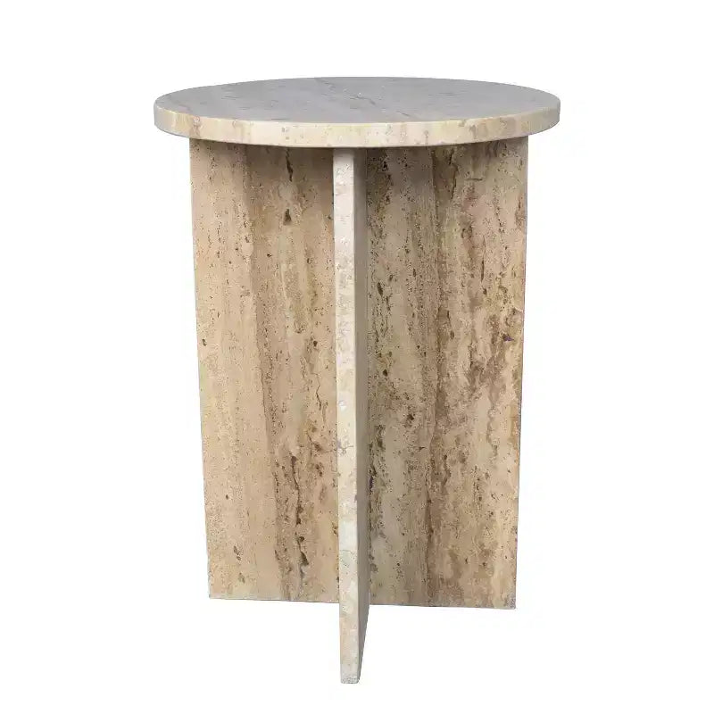 Table d'appoint en forme de X faite à la main en marbre naturel contemporain JONATHAN Y Javier 17.75