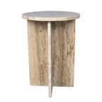 Table d'appoint en forme de X faite à la main en marbre naturel contemporain JONATHAN Y Javier 17.75