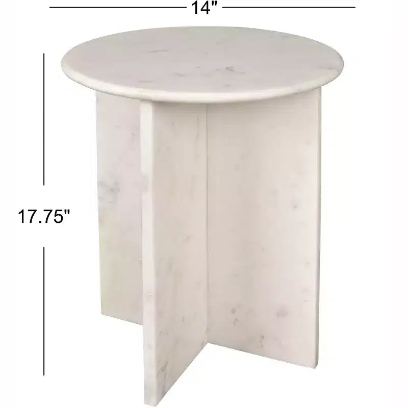 Table d'appoint en forme de X faite à la main en marbre naturel contemporain JONATHAN Y Javier 17.75