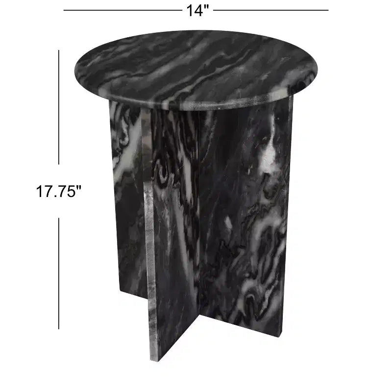 Table d'appoint en forme de X faite à la main en marbre naturel contemporain JONATHAN Y Javier 17.75
