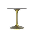 Table à manger ronde LeisureMod Verve 27 - Plateau en pierre frittée avec piédestal doré brossé, table d'appoint pour cuisine et maison