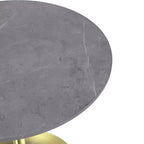 Table à manger ronde LeisureMod Verve 27 - Plateau en pierre frittée avec piédestal doré brossé, table d'appoint pour cuisine et maison