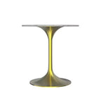 Table à manger ronde LeisureMod Verve 27 - Plateau en pierre frittée avec piédestal doré brossé, table d'appoint pour cuisine et maison