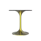 Table à manger ronde LeisureMod Verve 27 - Plateau en pierre frittée avec piédestal doré brossé, table d'appoint pour cuisine et maison
