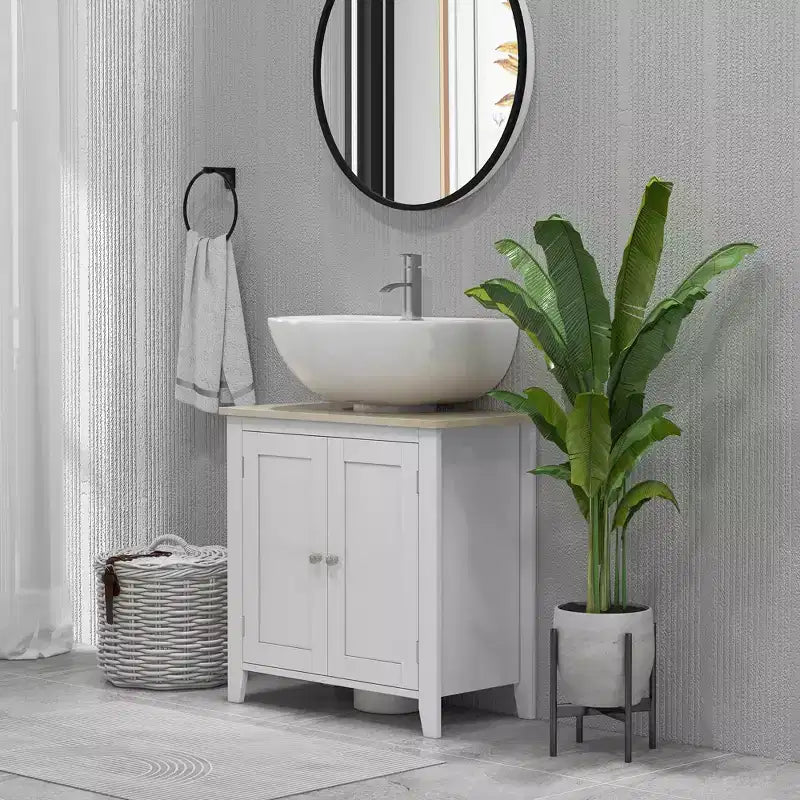 Meuble de salle de bain sous lavabo Kleankin, unité de rangement en U avec étagère interne réglable