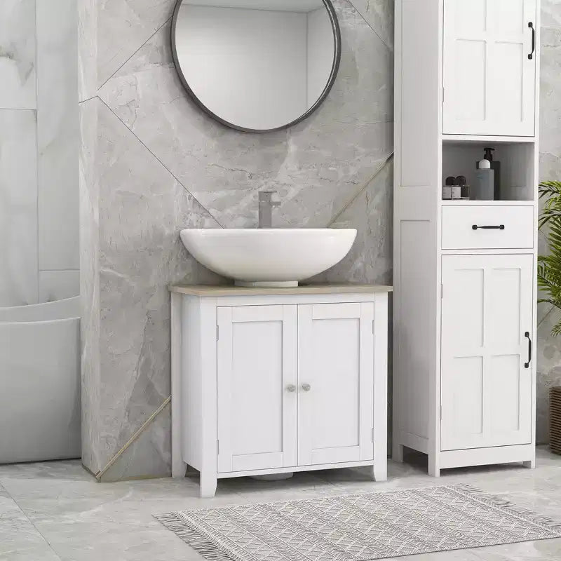 Meuble de salle de bain sous lavabo Kleankin, unité de rangement en U avec étagère interne réglable