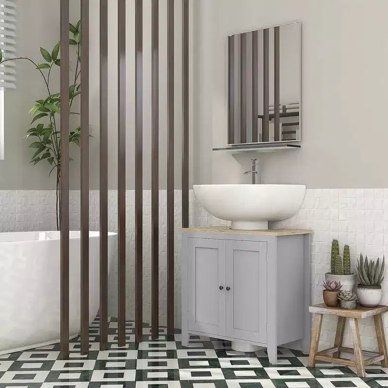 Meuble de salle de bain sous lavabo Kleankin, unité de rangement en U avec étagère interne réglable