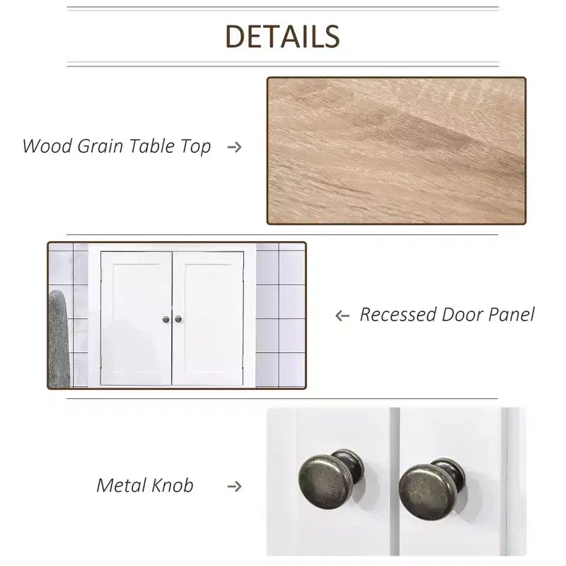 Meuble de salle de bain sous lavabo Kleankin, unité de rangement en U avec étagère interne réglable
