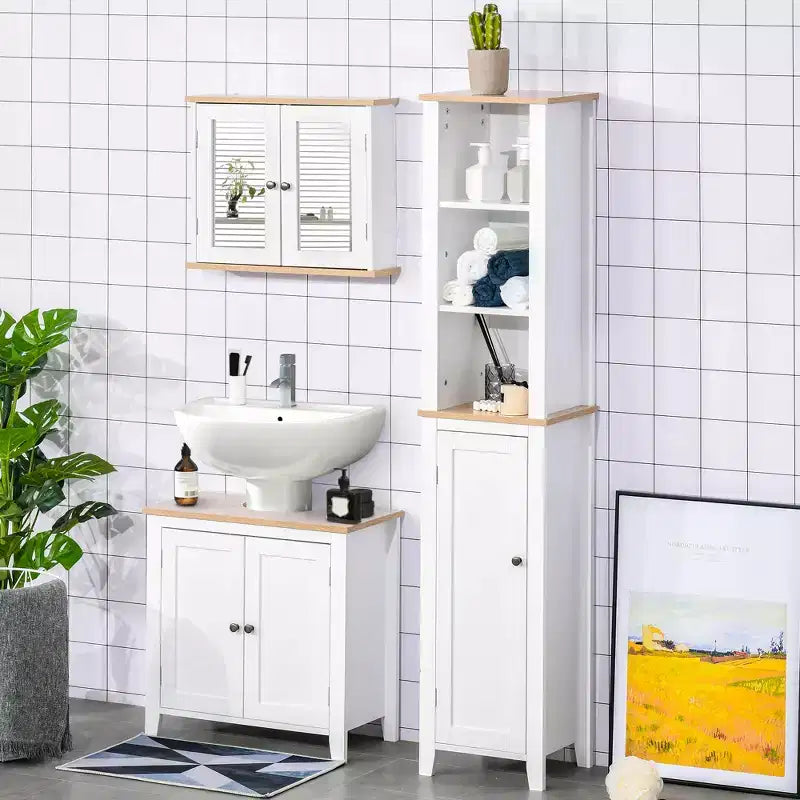 Meuble de salle de bain sous lavabo Kleankin, unité de rangement en U avec étagère interne réglable