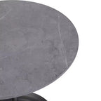 Table à manger ronde LeisureMod Verve 27 - Plateau en pierre frittée avec piédestal noir moderne, table d'appoint pour cuisine et maison