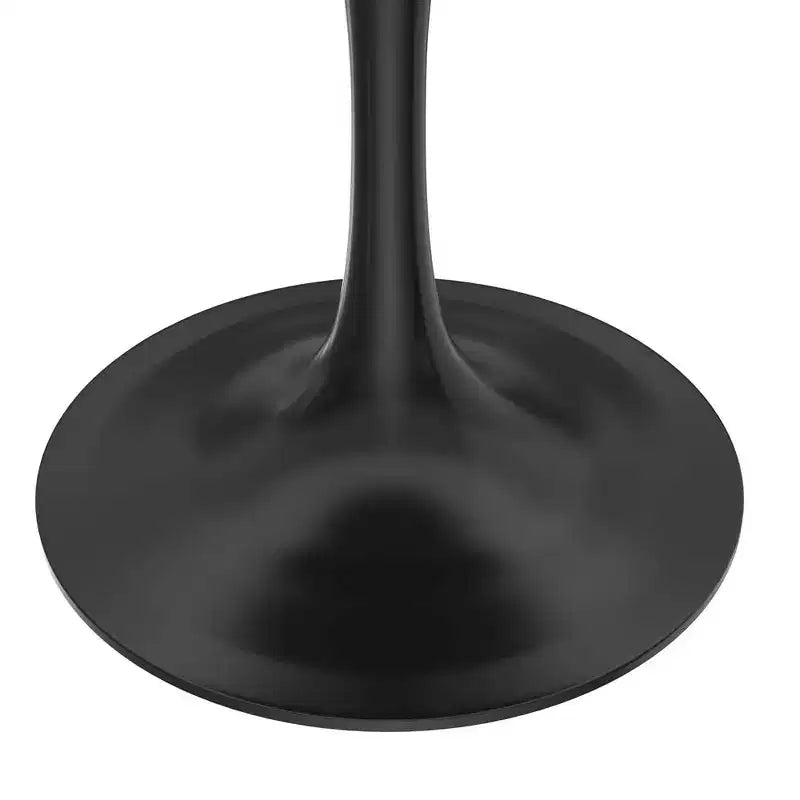 Table à manger ronde LeisureMod Verve 27 - Plateau en pierre frittée avec piédestal noir moderne, table d'appoint pour cuisine et maison