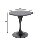 Table à manger ronde LeisureMod Verve 27 - Plateau en pierre frittée avec piédestal noir moderne, table d'appoint pour cuisine et maison