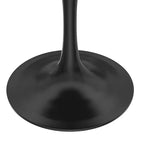 Table à manger ronde LeisureMod Verve 27 - Plateau en pierre frittée avec piédestal noir moderne, table d'appoint pour cuisine et maison