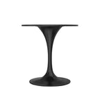 Table à manger ronde LeisureMod Verve 27 - Plateau en pierre frittée avec piédestal noir moderne, table d'appoint pour cuisine et maison