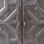 Meuble d'appoint Powell Kinsley en bois massif avec 2 portes et 2 étagères