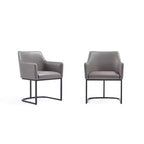 Lot de 2 fauteuils de salle à manger Serena Modern en similicuir – Manhattan Comfort