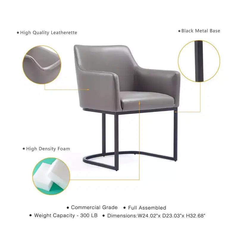 Lot de 2 fauteuils de salle à manger Serena Modern en similicuir – Manhattan Comfort