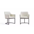 Lot de 2 fauteuils de salle à manger Serena Modern en similicuir – Manhattan Comfort