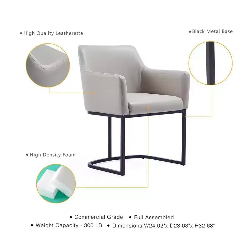 Lot de 2 fauteuils de salle à manger Serena Modern en similicuir – Manhattan Comfort
