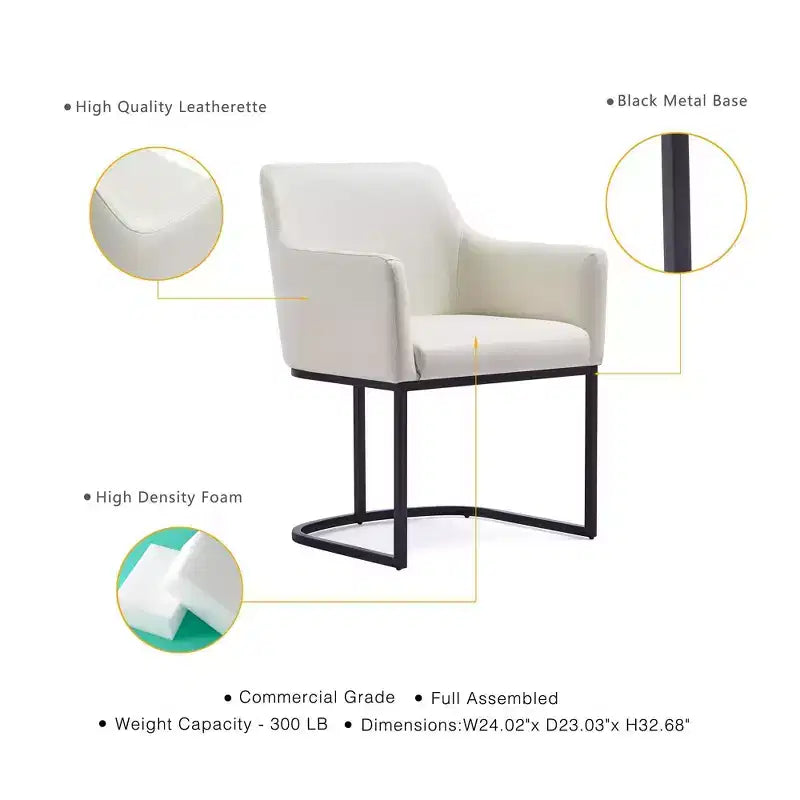 Lot de 2 fauteuils de salle à manger Serena Modern en similicuir – Manhattan Comfort