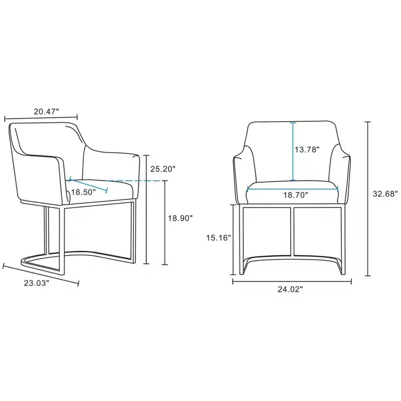 Lot de 2 fauteuils de salle à manger Serena Modern en similicuir – Manhattan Comfort