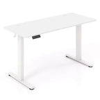 Bureau électrique debout Costway 55 x 24 avec 3 réglages de hauteur mémorisables et 2 crochets marron/naturel/blanc