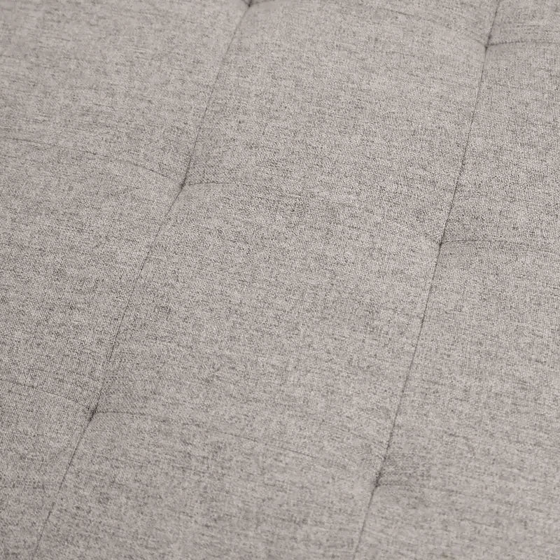 Pouf rond Merrick Lane de 34 pouces en coton et lin capitonné avec cadre en métal durable